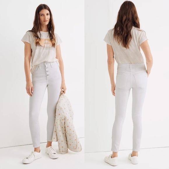 MADEWELL WHITE 10” HIGHRISE SKINNY CROP JEANS NWT - Picture 1 of 7